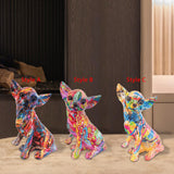 Chihuahua Dog Decorative Figurine Desktop Ornament for Living Room Fireplace Style A