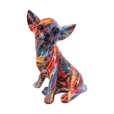 Chihuahua Dog Decorative Figurine Desktop Ornament for Living Room Fireplace Style A