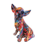 Chihuahua Dog Decorative Figurine Desktop Ornament for Living Room Fireplace Style A