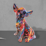 Chihuahua Dog Decorative Figurine Desktop Ornament for Living Room Fireplace Style A