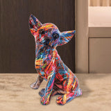 Chihuahua Dog Decorative Figurine Desktop Ornament for Living Room Fireplace Style A