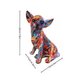 Chihuahua Dog Decorative Figurine Desktop Ornament for Living Room Fireplace Style A