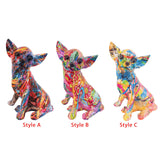 Chihuahua Dog Decorative Figurine Desktop Ornament for Living Room Fireplace Style A