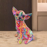 Chihuahua Dog Decorative Figurine Desktop Ornament for Living Room Fireplace Style B