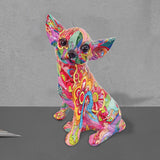 Chihuahua Dog Decorative Figurine Desktop Ornament for Living Room Fireplace Style B