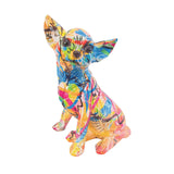 Chihuahua Dog Decorative Figurine Desktop Ornament for Living Room Fireplace Style C