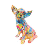 Chihuahua Dog Decorative Figurine Desktop Ornament for Living Room Fireplace Style C