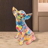 Chihuahua Dog Decorative Figurine Desktop Ornament for Living Room Fireplace Style C