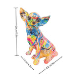 Chihuahua Dog Decorative Figurine Desktop Ornament for Living Room Fireplace Style C