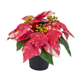 Christmas Artificial Poinsettia Plant Realistic for Festival Window Tabletop Style A