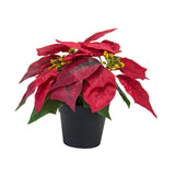 Christmas Artificial Poinsettia Plant Realistic for Festival Window Tabletop Style B