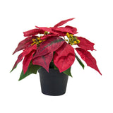 Christmas Artificial Poinsettia Plant Realistic for Festival Window Tabletop Style B