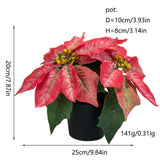 Christmas Artificial Poinsettia Plant Realistic for Festival Window Tabletop Style C