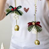 2024 Christmas Tree Bells Hanging Ornaments DIY for Birthdays Party Supplies Santa Claus