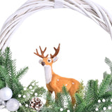 Front Door Christmas Wreath Elk Pendant 15.75 inch for Window Porch Backdrop