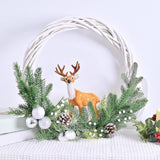 Front Door Christmas Wreath Elk Pendant 15.75 inch for Window Porch Backdrop