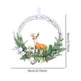 Front Door Christmas Wreath Elk Pendant 15.75 inch for Window Porch Backdrop