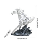 Horse Running Statue Art Tabletop for Decorative Indoor Businesses white