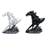 Horse Running Statue Art Tabletop for Decorative Indoor Businesses white