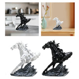 Horse Running Statue Art Tabletop for Decorative Indoor Businesses white