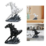 Horse Running Statue Art Tabletop for Decorative Indoor Businesses white