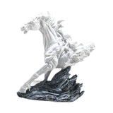 Horse Running Statue Art Tabletop for Decorative Indoor Businesses white