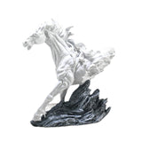 Horse Running Statue Art Tabletop for Decorative Indoor Businesses white