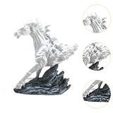 Horse Running Statue Art Tabletop for Decorative Indoor Businesses white