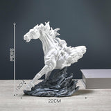 Horse Running Statue Art Tabletop for Decorative Indoor Businesses white