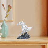 Horse Running Statue Art Tabletop for Decorative Indoor Businesses white