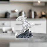 Horse Running Statue Art Tabletop for Decorative Indoor Businesses white