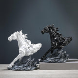 Horse Running Statue Art Tabletop for Decorative Indoor Businesses white