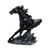 Horse Running Statue Art Tabletop for Decorative Indoor Businesses black