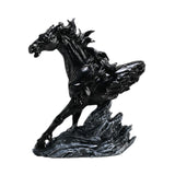 Horse Running Statue Art Tabletop for Decorative Indoor Businesses black