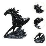 Horse Running Statue Art Tabletop for Decorative Indoor Businesses black