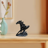 Horse Running Statue Art Tabletop for Decorative Indoor Businesses black