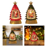 Christmas Night Light Glitter Christmas Snow Globe for Indoor Table Decor Red backpack