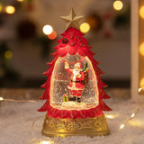 Christmas Night Light Glitter Christmas Snow Globe for Indoor Table Decor Red backpack