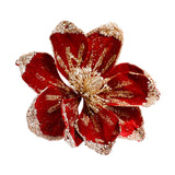 Magnolia Christmas Decoration Floral Pick Party Venue Artificial Flower Stem Deep Red