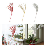 Christmas Tree Pick Decorative Sequins Stick for Winter DIY Crafts Fireplace Silvery