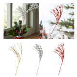 Christmas Tree Pick Decorative Sequins Stick for Winter DIY Crafts Fireplace Silvery