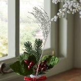 Christmas Tree Pick Decorative Sequins Stick for Winter DIY Crafts Fireplace Silvery