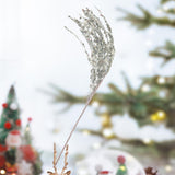 Christmas Tree Pick Decorative Sequins Stick for Winter DIY Crafts Fireplace Silvery