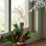 Christmas Tree Pick Decorative Sequins Stick for Winter DIY Crafts Fireplace Gold