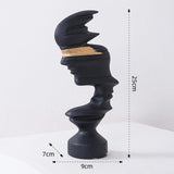 Human Face Ornament Statue Modern Desk Craft for Restaurant Bookshelf Home