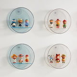 Figures Display Storage Case Wall Mount Dustproof Showcase Clear Display Box Blue