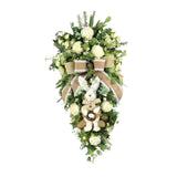 Easter Bunny Wreath Front Door with Bowknot Holiday Artificial Flower Wreath