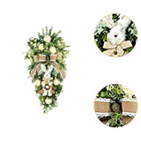 Easter Bunny Wreath Front Door with Bowknot Holiday Artificial Flower Wreath