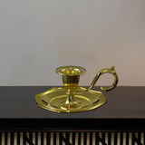 Retro Metal Candle Holder Stable Base Candle Stand for Wedding Mantel Events Golden