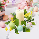 Colored Egg Candle Wreath Xmas Easter Ornament for Winter Living Room Office Style A